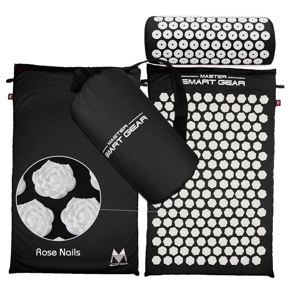 Acupressure Massage Mat Pillow Set - Black - Massage Mat
